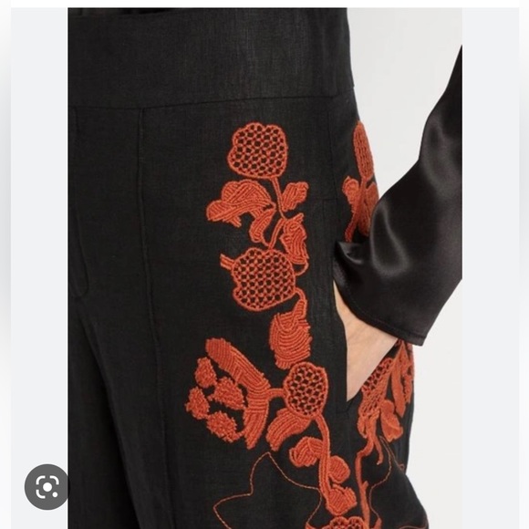 Chloé High-waisted Linen Floral -embroidered Trousers - 6 - NWTags - Picture 2 of 11